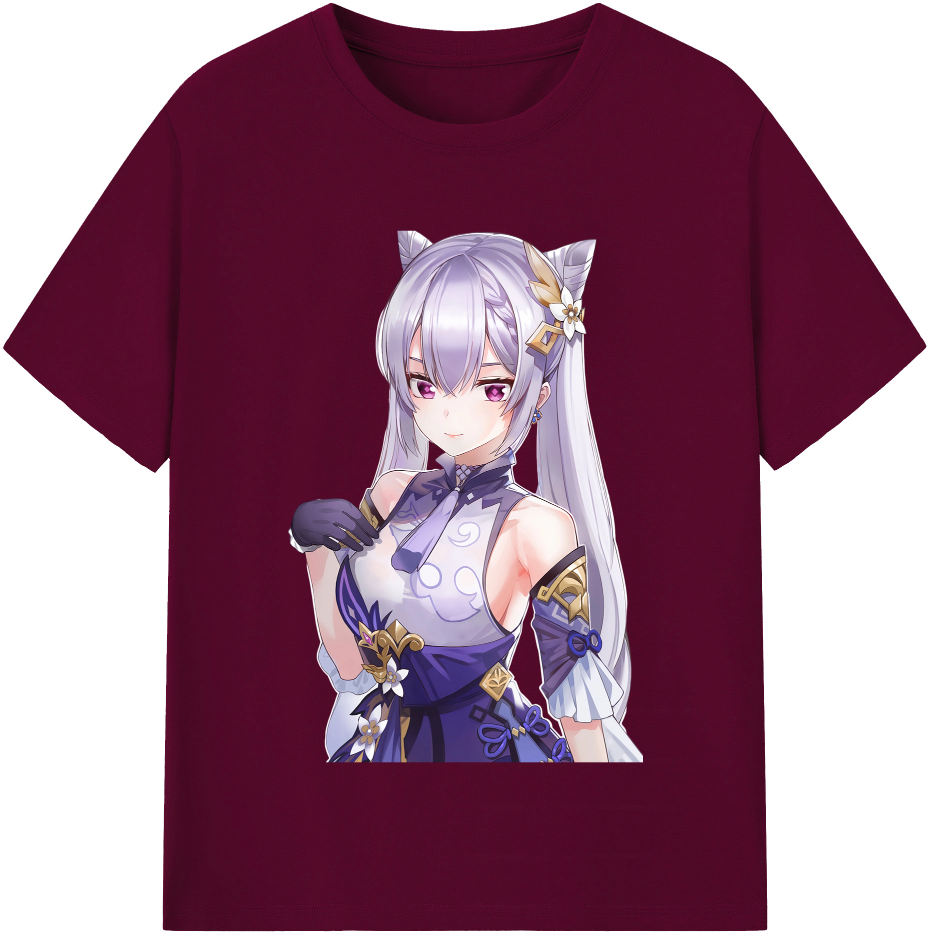 げんし神 刻晴 こくせい genshin Kokusei レディースカジュアルプリントTシャツ（綿100％）